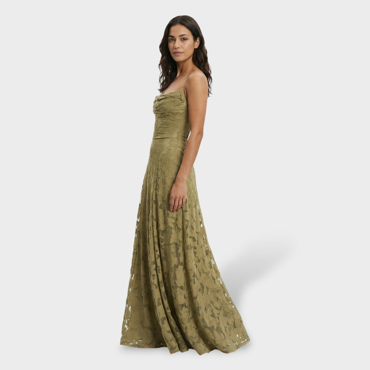 Vestido Largo de Fiesta de Encaje con Espalda Descubierta