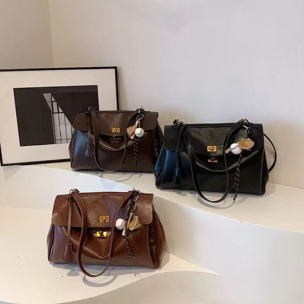 Ciara | Bolso Vintage de Cuero Vegano Negro Mujer