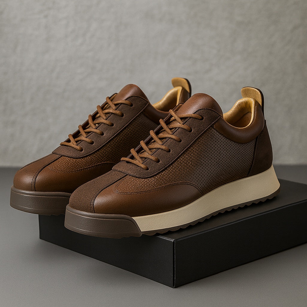 Darío | Zapatillas de Cuero Casual con Suela Contrastante para Hombre