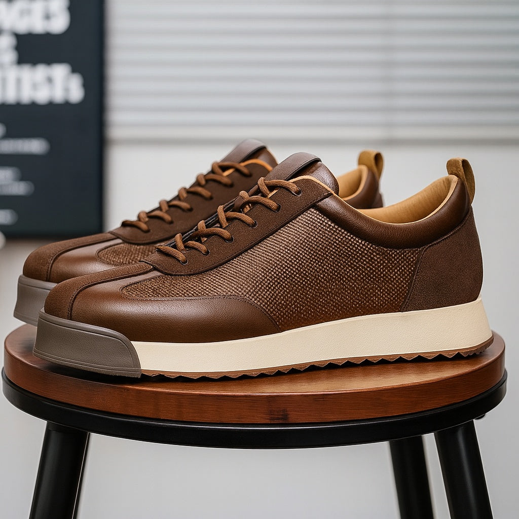 Darío | Zapatillas de Cuero Casual con Suela Contrastante para Hombre
