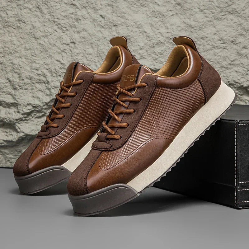 Darío | Zapatillas de Cuero Casual con Suela Contrastante para Hombre