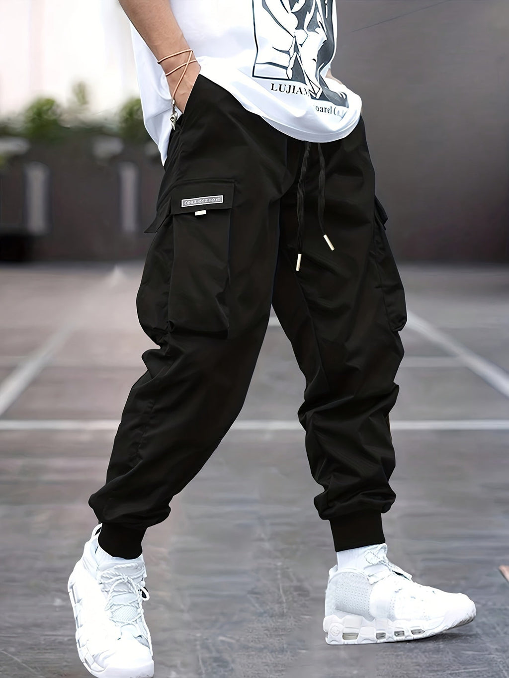 Pantalón Jogger Cargo con Bolsillos Laterales para Hombre
