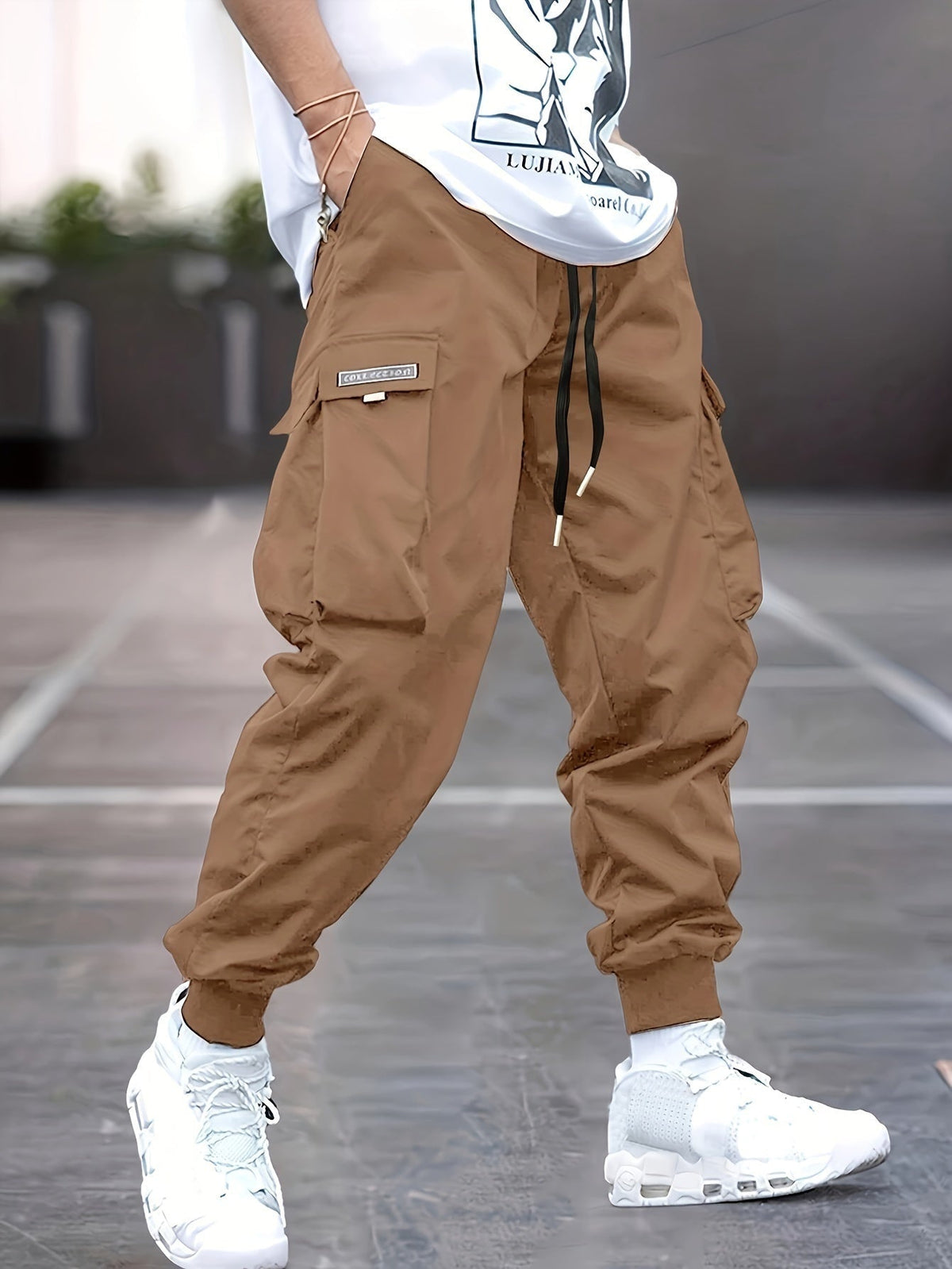 Pantalón Jogger Cargo con Bolsillos Laterales para Hombre