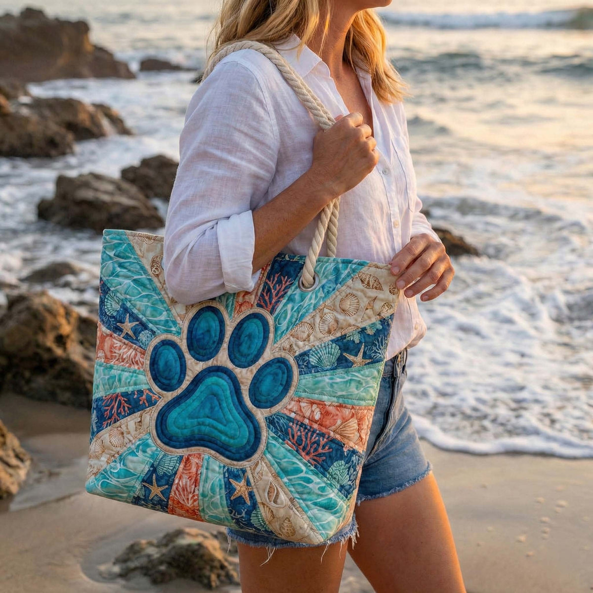 Dolores | Bolso Tote de Playa Artesanal Asas de Cuerda Mujer