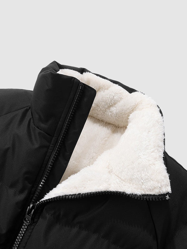 Chaqueta Acolchada Puffer con Forro de Borreguito para Hombre