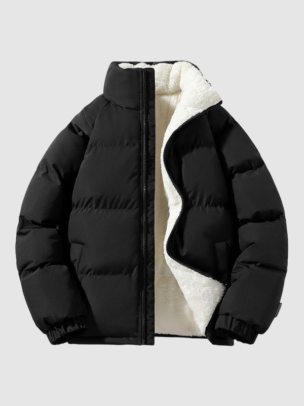 Chaqueta Acolchada Puffer con Forro de Borreguito para Hombre