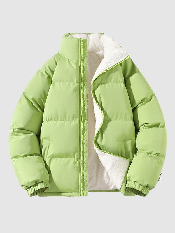 Chaqueta Acolchada Puffer con Forro de Borreguito para Hombre