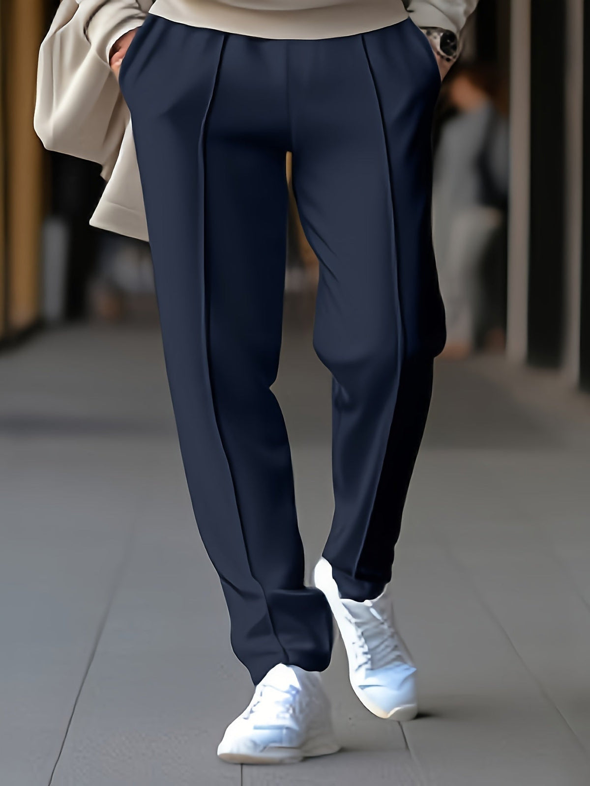 Pantalón Chino con Pinzas Slim Fit Stretch para Hombre
