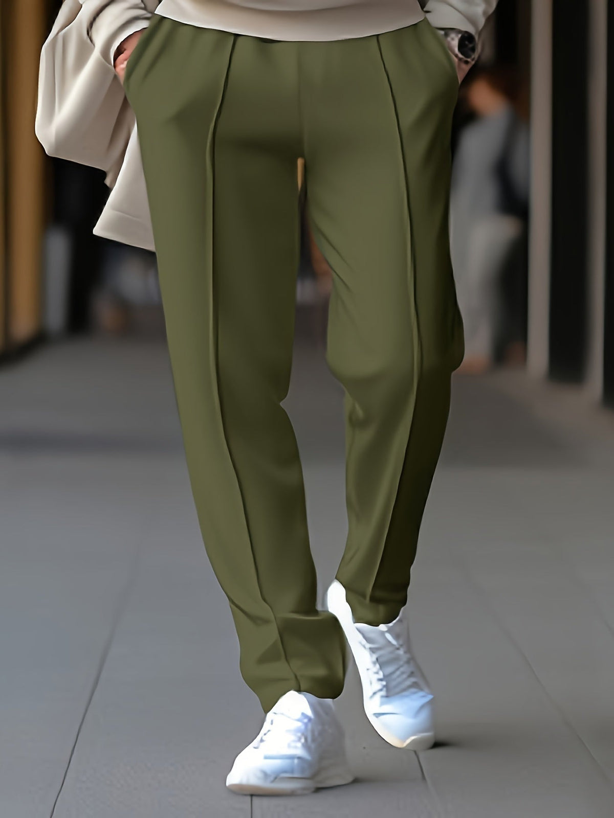 Pantalón Chino con Pinzas Slim Fit Stretch para Hombre