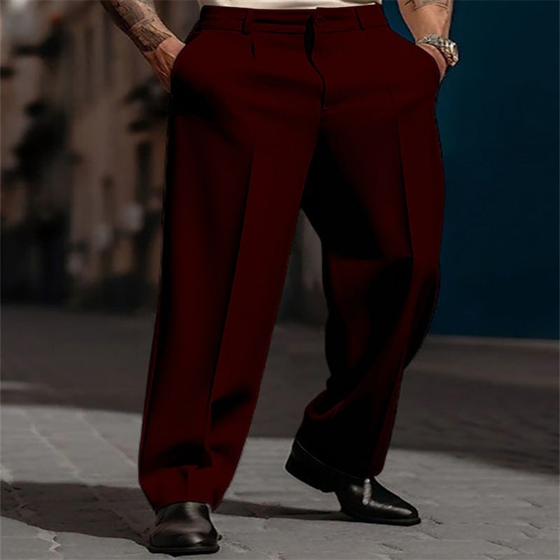 Pantalón de Traje con Pinzas Cintura Alta para Hombre