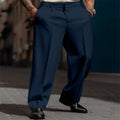 Pantalón de Traje con Pinzas Cintura Alta para Hombre