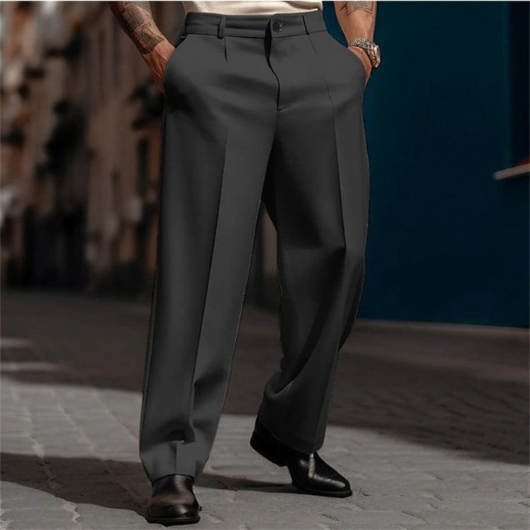 Pantalón de Traje con Pinzas Cintura Alta para Hombre