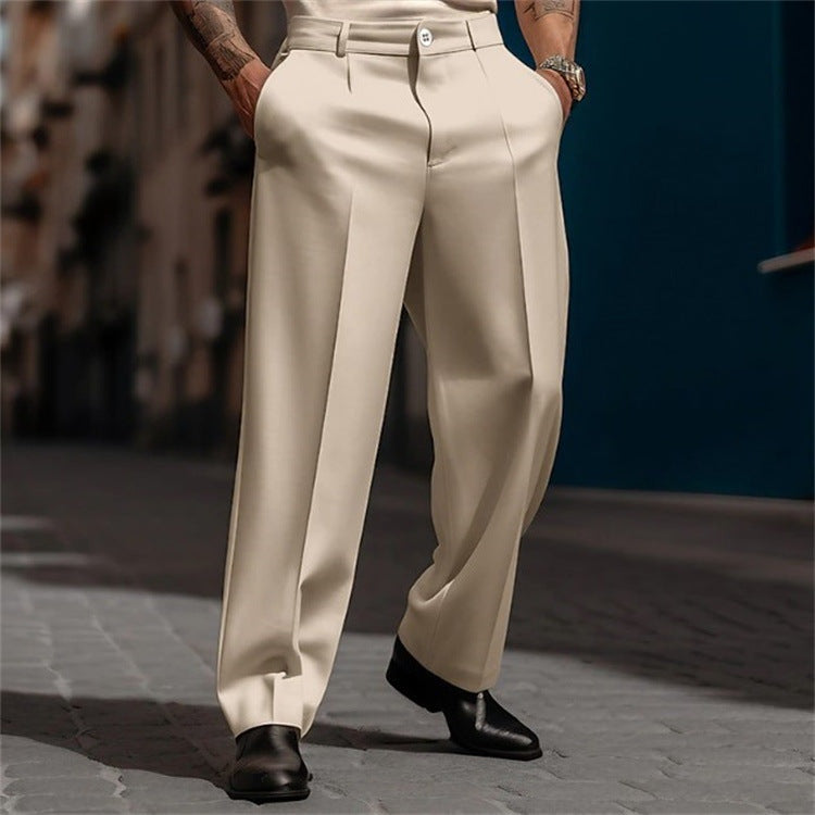 Pantalón de Traje con Pinzas Cintura Alta para Hombre
