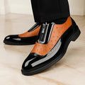 Emilio | Zapatos Oxford de Cuero Textura Avestruz con Cremallera para Hombre