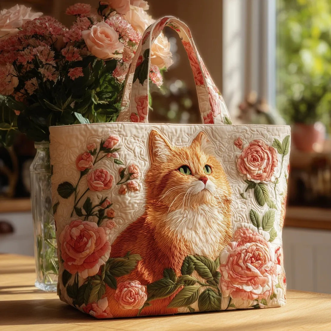 Encarnación | Bolso Tote Acolchado Artesanal Estampado Mujer