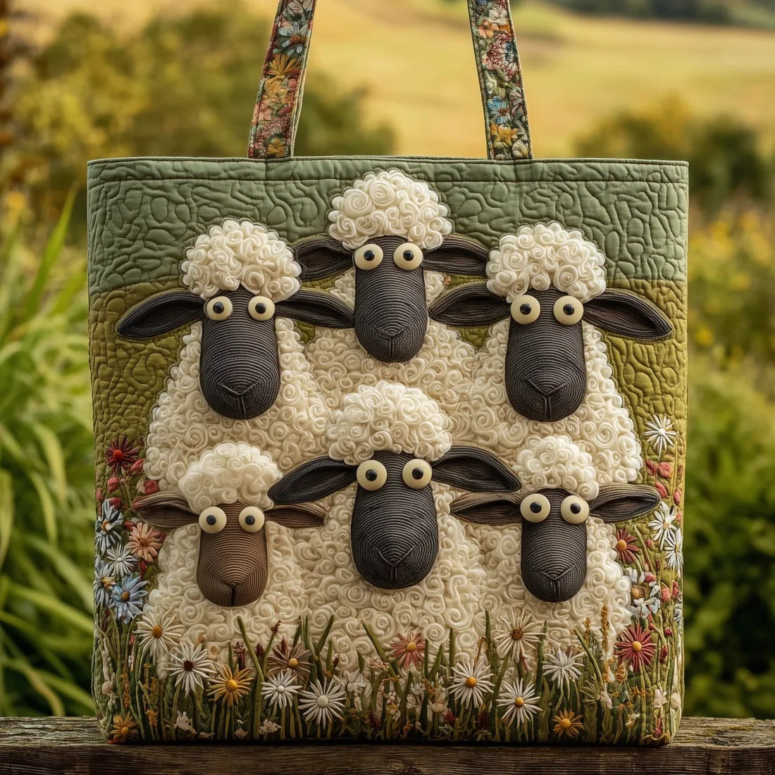Encarnación | Bolso Tote Acolchado Artesanal Estampado Mujer
