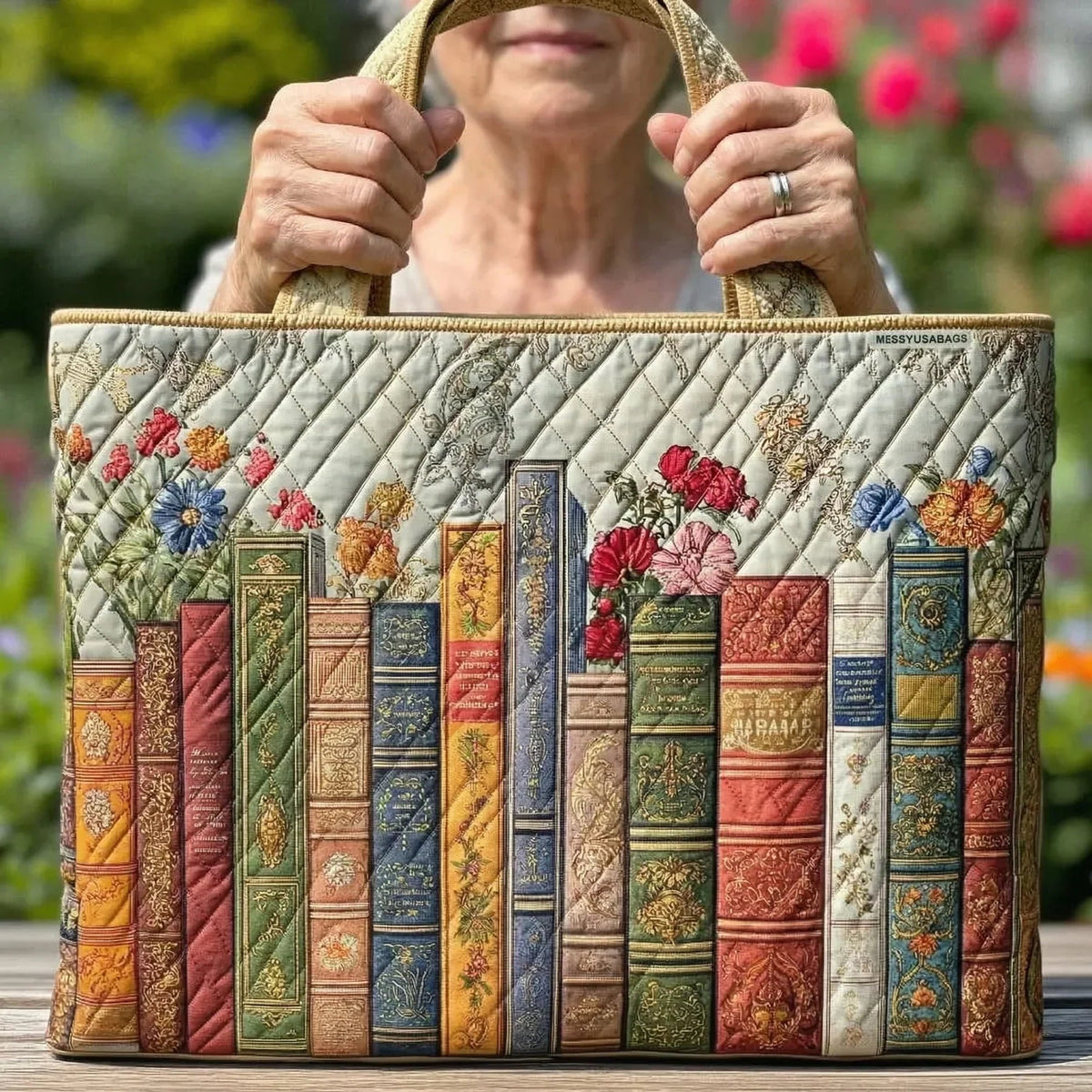 Encarnación | Bolso Tote Acolchado Artesanal Estampado Mujer