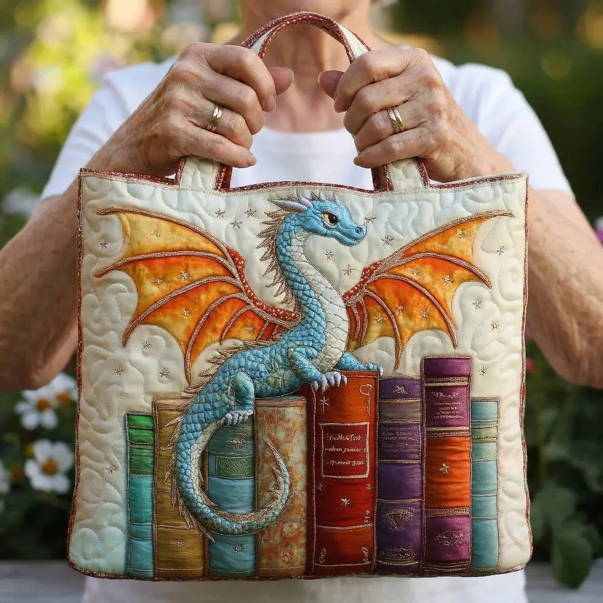 Encarnación | Bolso Tote Acolchado Artesanal Estampado Mujer