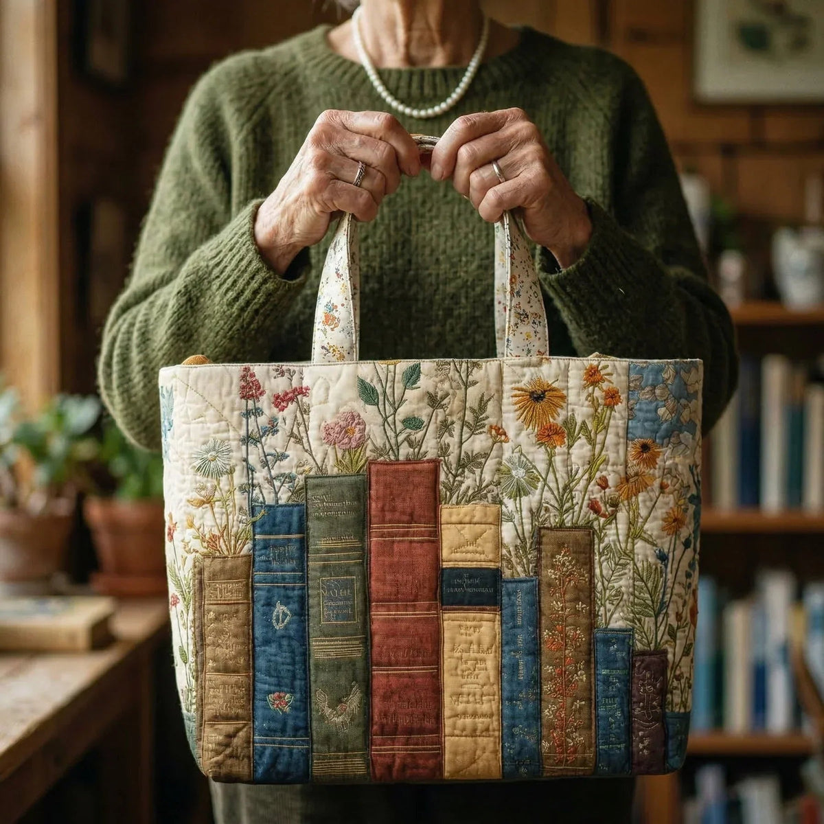 Encarnación | Bolso Tote Acolchado Artesanal Estampado Mujer