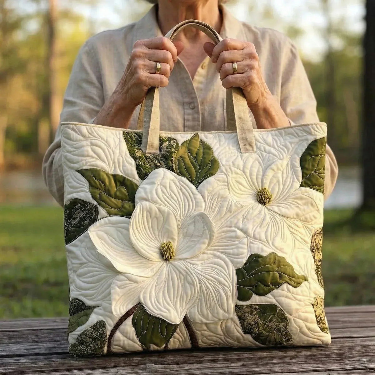 Encarnación | Bolso Tote Acolchado Artesanal Estampado Mujer