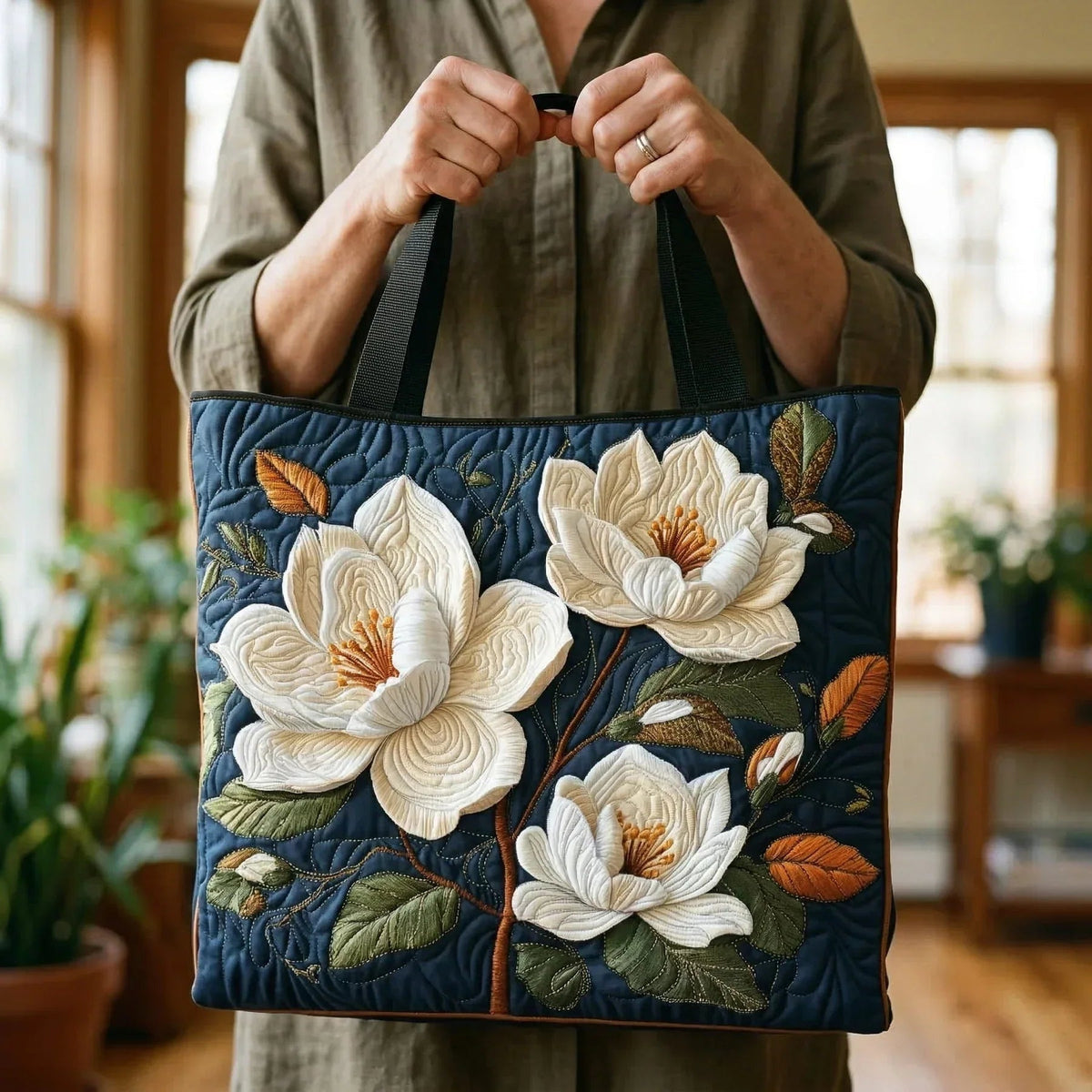 Encarnación | Bolso Tote Acolchado Artesanal Estampado Mujer