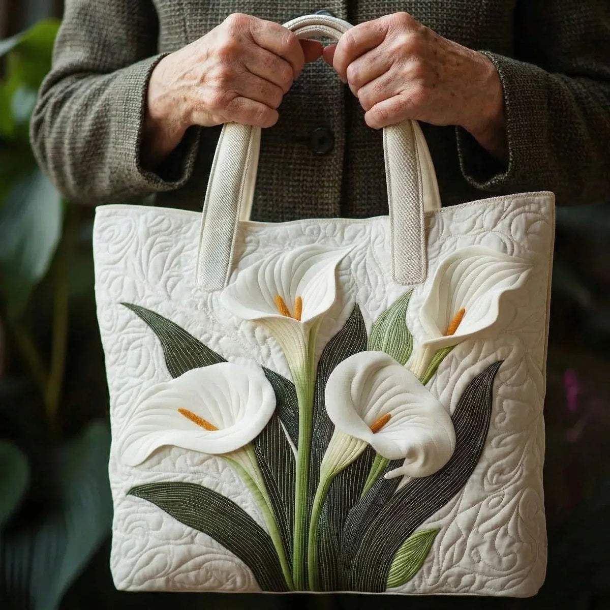 Encarnación | Bolso Tote Acolchado Artesanal Estampado Mujer