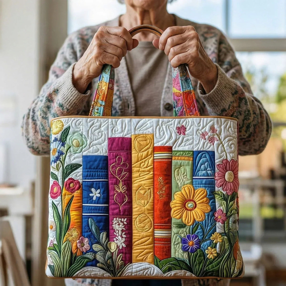 Encarnación | Bolso Tote Acolchado Artesanal Estampado Mujer