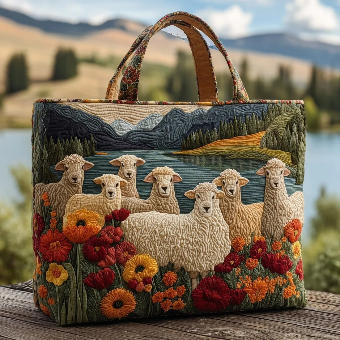 Encarnación | Bolso Tote Acolchado Artesanal Estampado Mujer