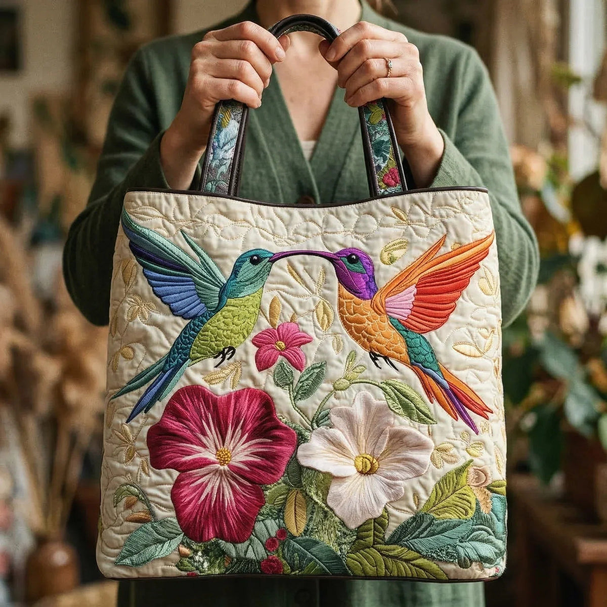 Encarnación | Bolso Tote Acolchado Artesanal Estampado Mujer