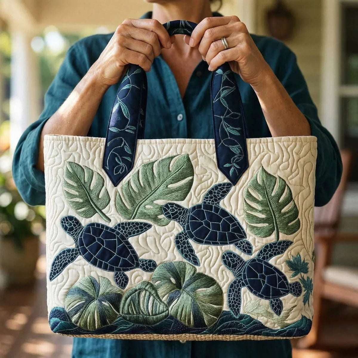 Encarnación | Bolso Tote Acolchado Artesanal Estampado Mujer