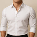 Vestir Elegante | Camisa de Vestir de Manga Larga Hombre Cuello Clásico