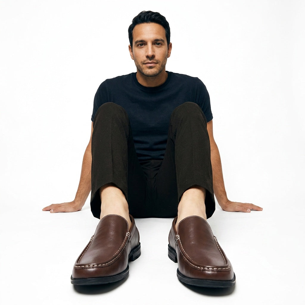 Ernesto | Mocasines de Cuero Slip-On con Suela Antideslizante para Hombre