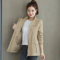 Chaqueta Militar Ligera Cintura Ajustable para Mujer