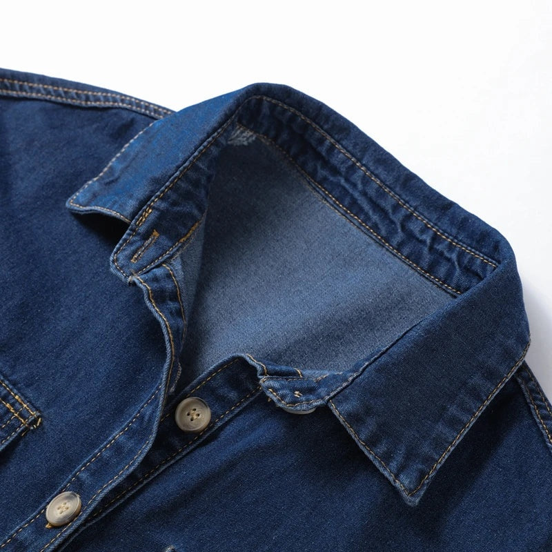 Denim Dúo | Conjunto de Denim Dos Piezas Mujer Camisa Manga Corta Shorts