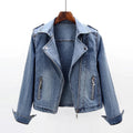 Chaqueta Vaquera Estilo Biker con Cremallera para Mujer