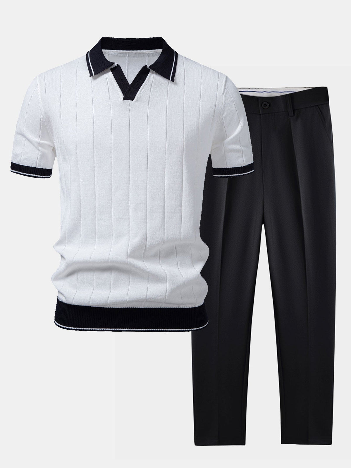 Conjunto Polo de Punto y Pantalón de Vestir Hombre
