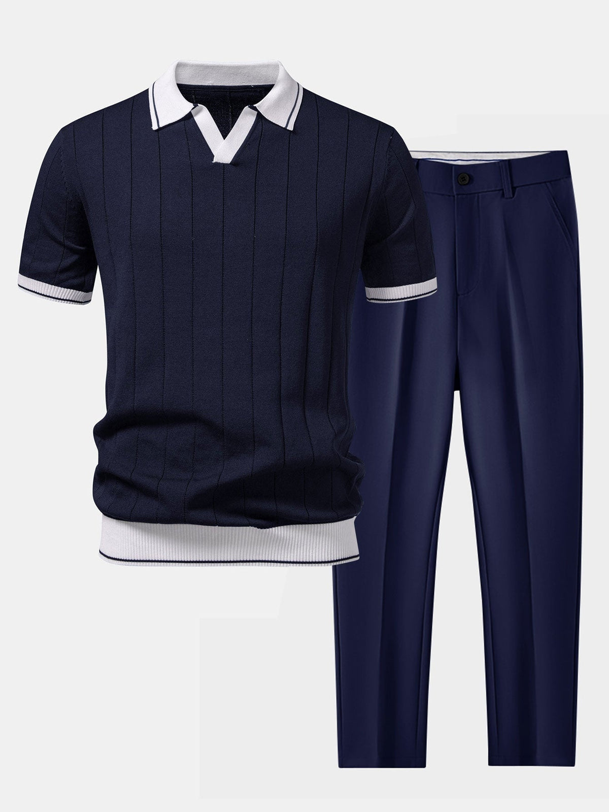 Conjunto Polo de Punto y Pantalón de Vestir Hombre