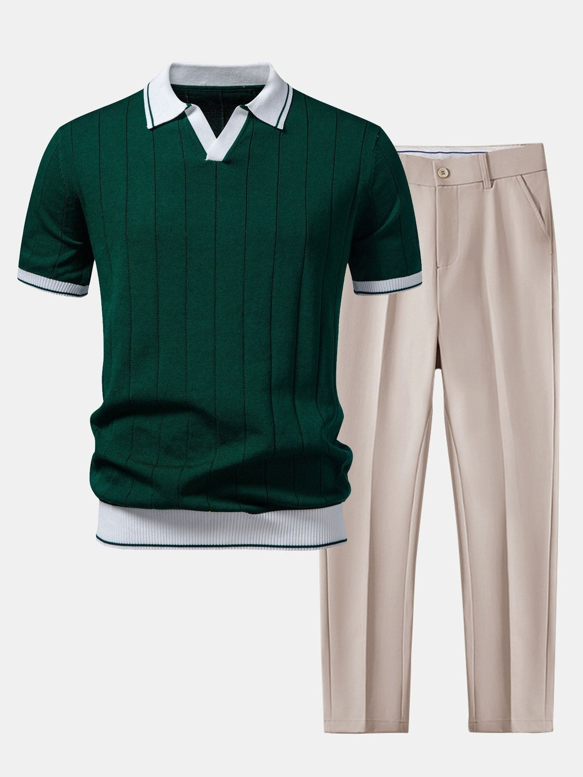 Conjunto Polo de Punto y Pantalón de Vestir Hombre