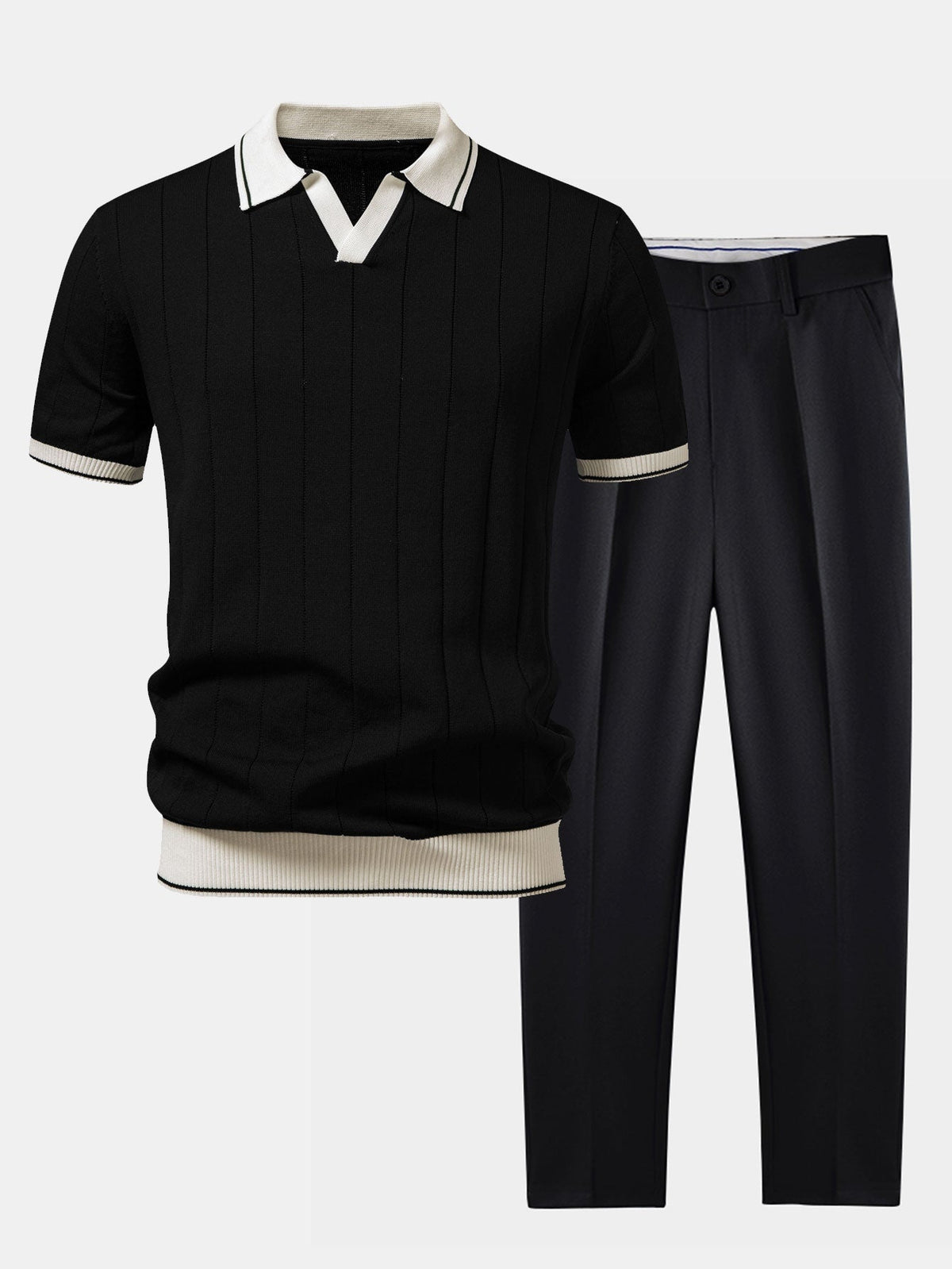 Conjunto Polo de Punto y Pantalón de Vestir Hombre