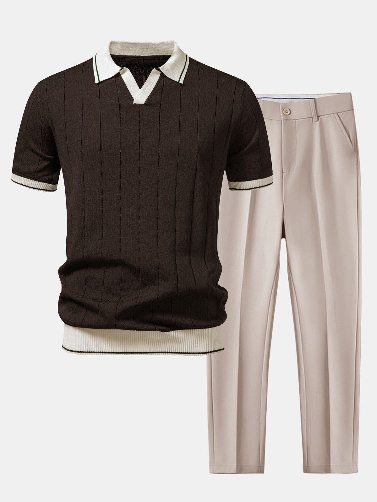 Conjunto Polo de Punto y Pantalón de Vestir Hombre