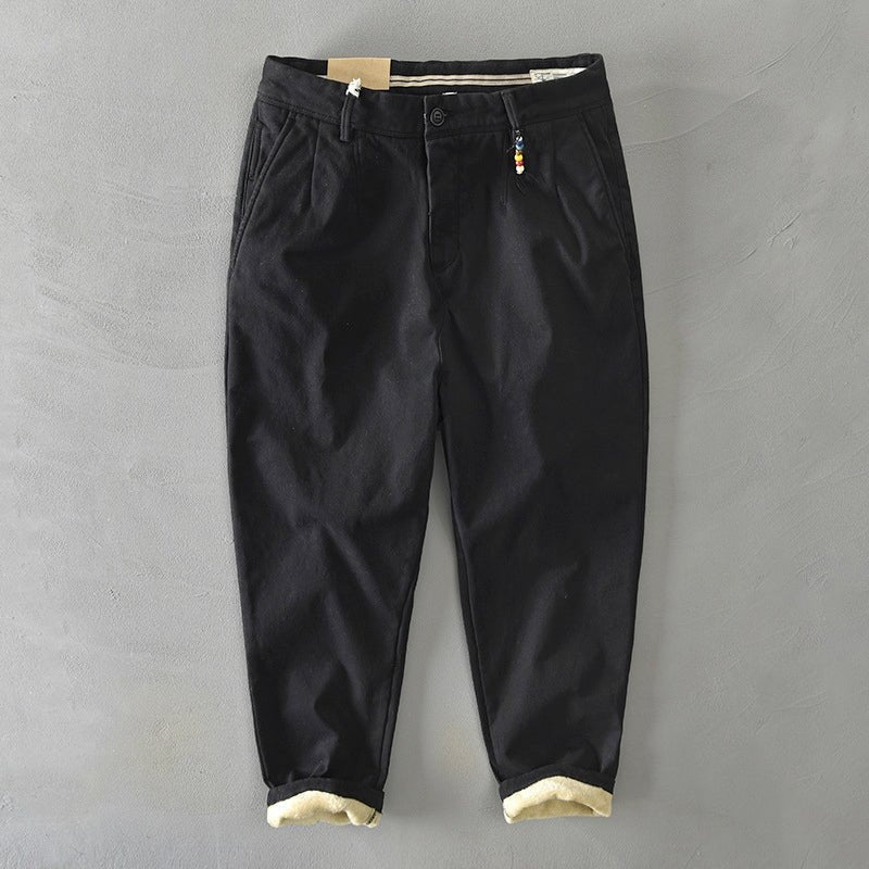 Pantalón Chino Cropped con Dobladillo Contrastado para Hombre