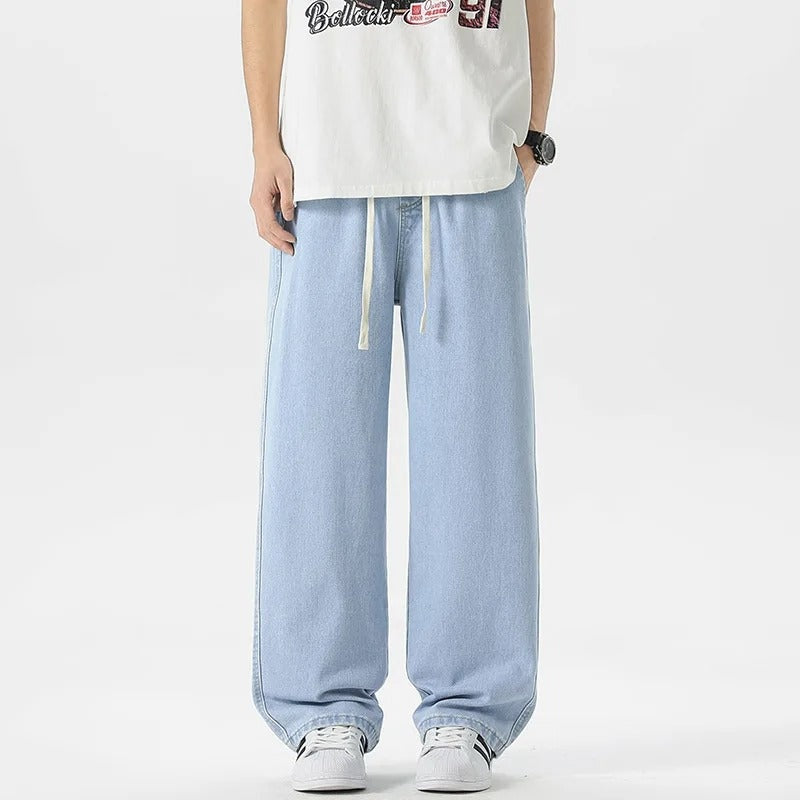 Vaqueros Anchos Pierna Ancha Cordón Ajustable para Hombre