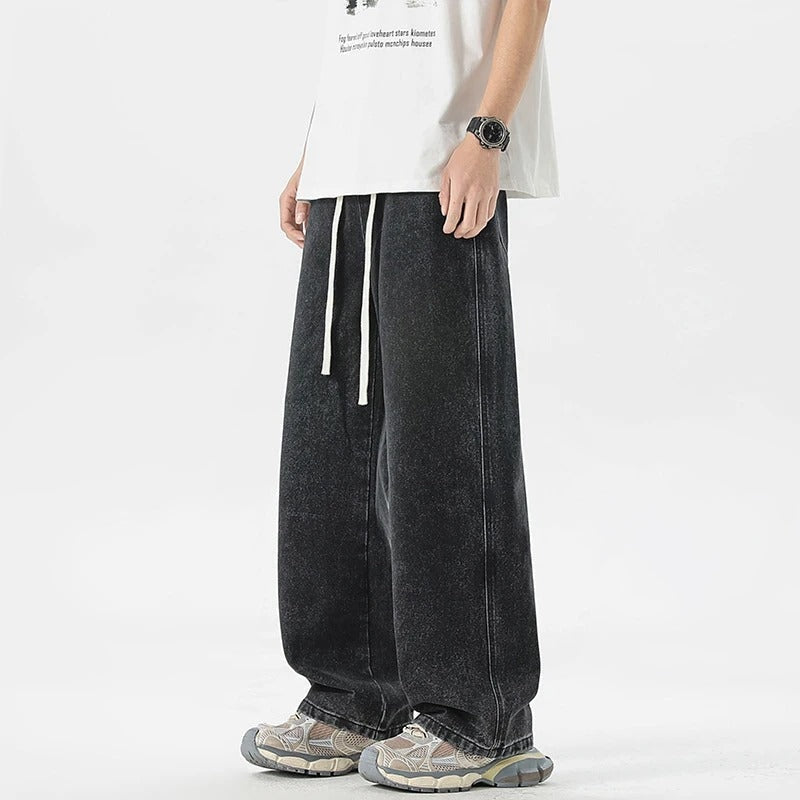 Vaqueros Anchos Pierna Ancha Cordón Ajustable para Hombre