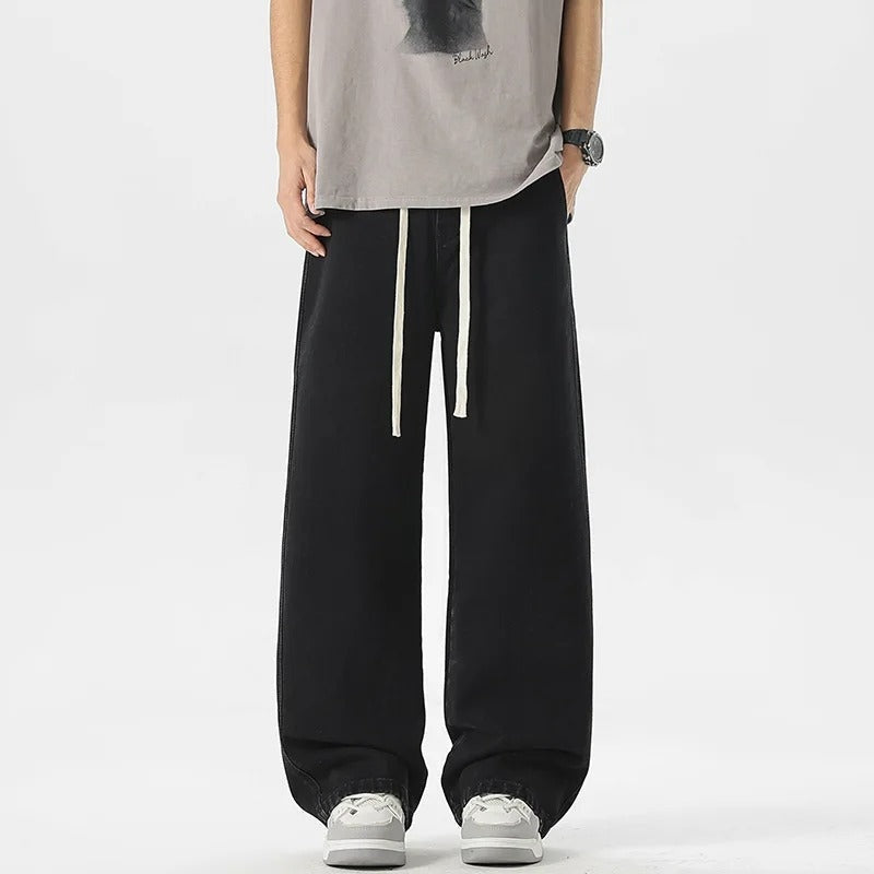 Vaqueros Anchos Pierna Ancha Cordón Ajustable para Hombre