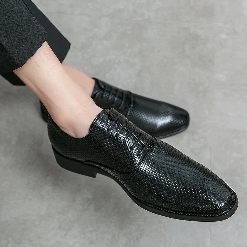 Felipe | Zapatos Oxford de Cuero Texturizado con Cordones para Hombre