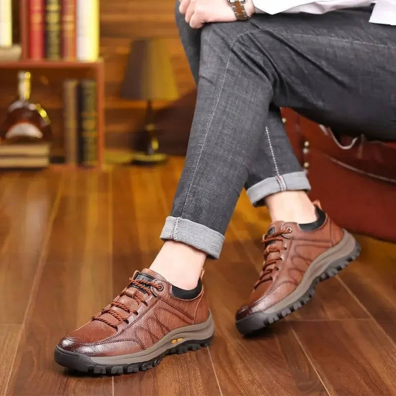 Fernando | Zapatos de Cuero Estilo Blucher con Suela de Trekking para Hombre