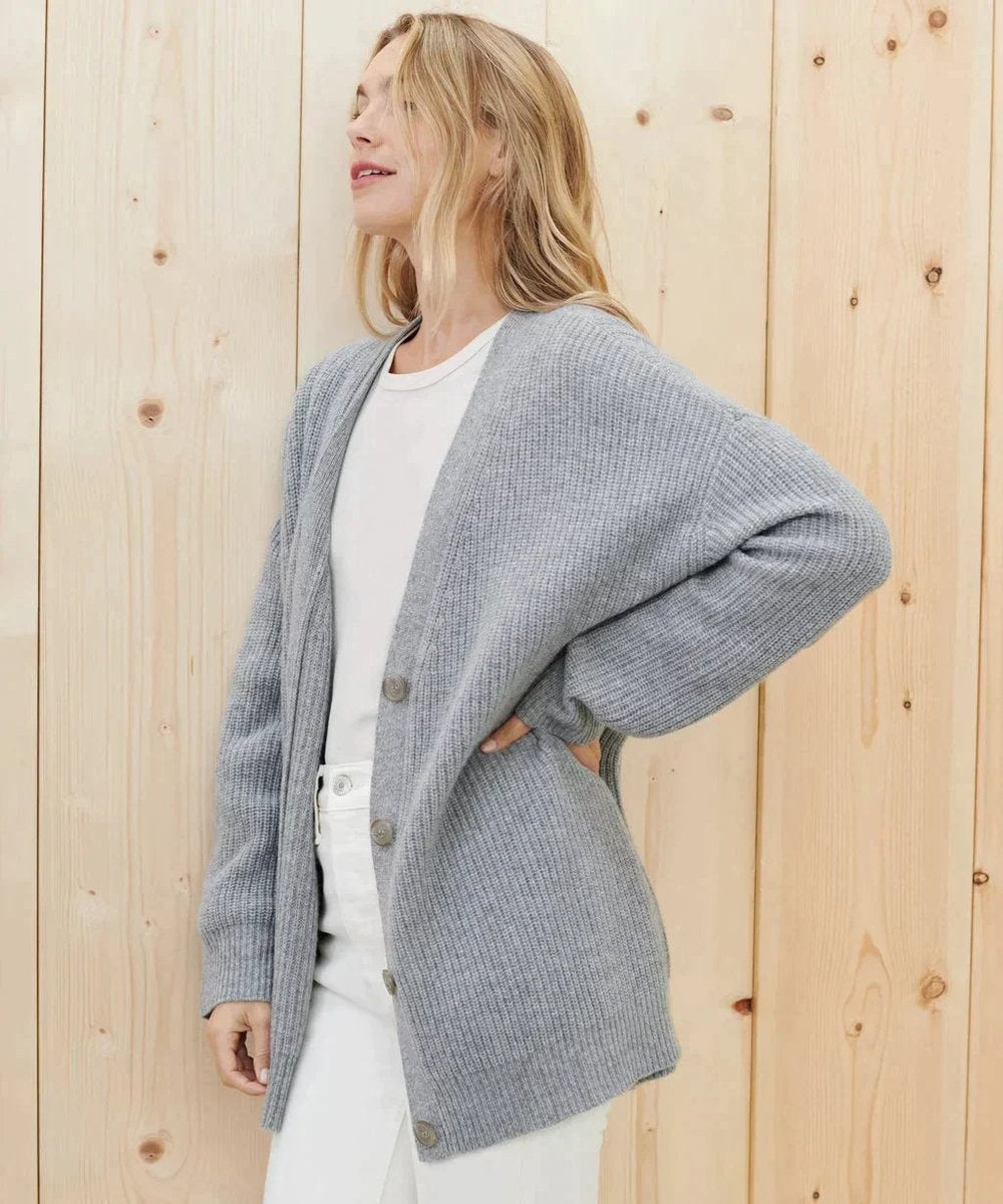 Natalia | Cárdigan de Cachemira Oversize Mujer Botonera Escote V