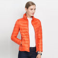 Chaqueta de Plumas Ligera Cuello Alto Ajustado para Mujer