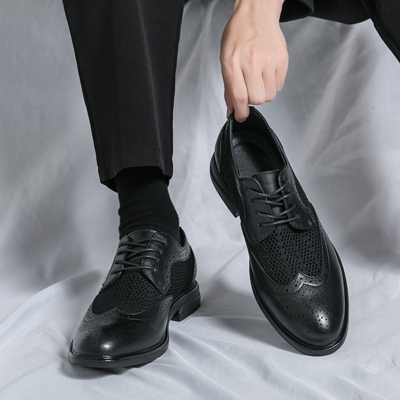 Gonzalo | Blucher de Cuero Brogue de Malla Transpirable para Hombre
