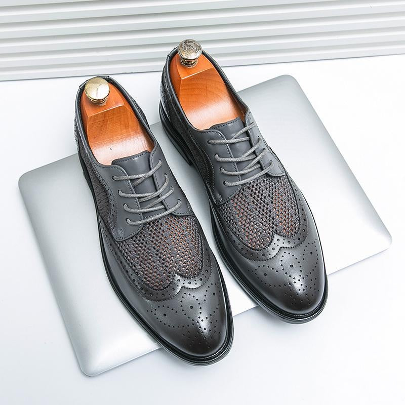 Gonzalo | Blucher de Cuero Brogue de Malla Transpirable para Hombre